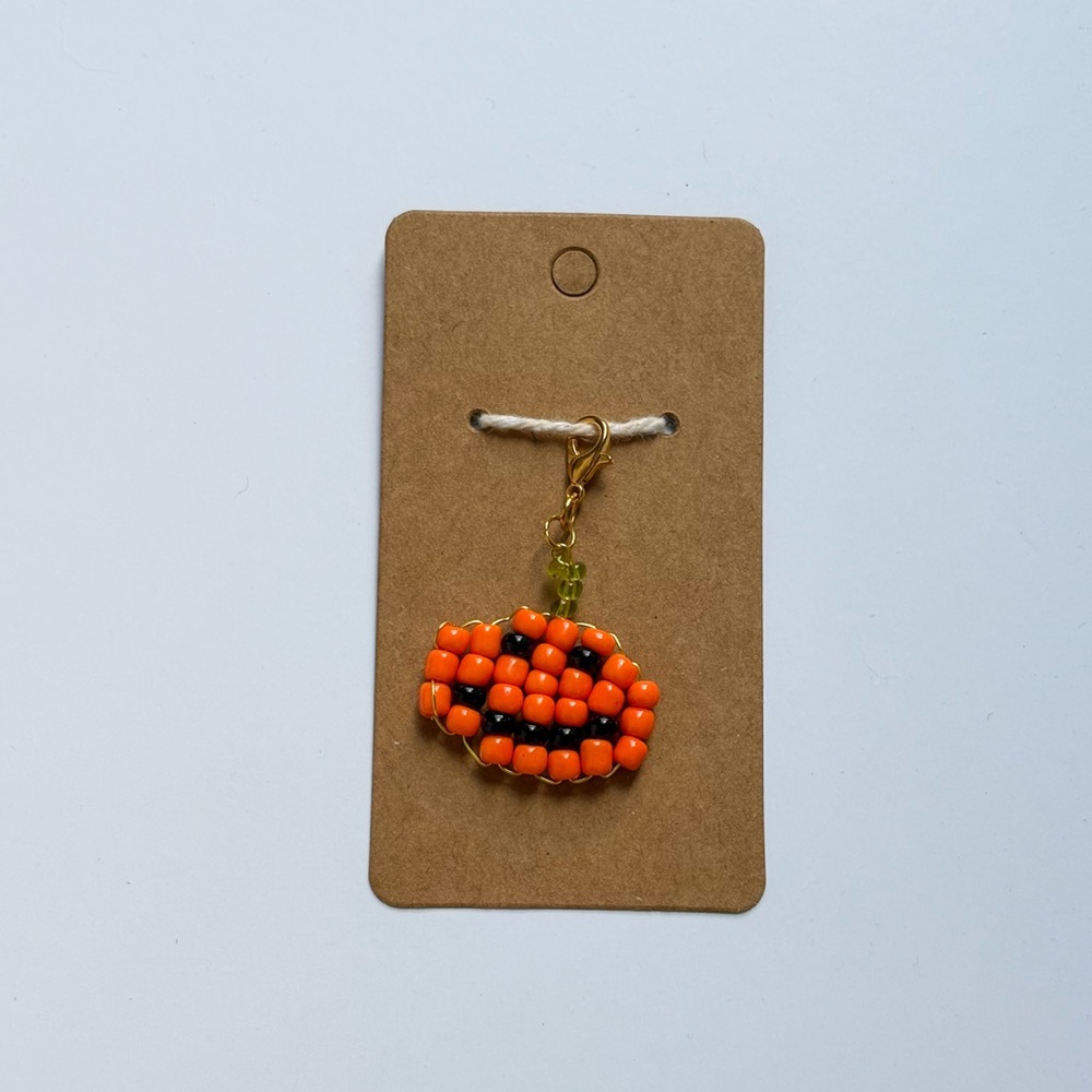 Pumpkin Beaded Halloween Charm